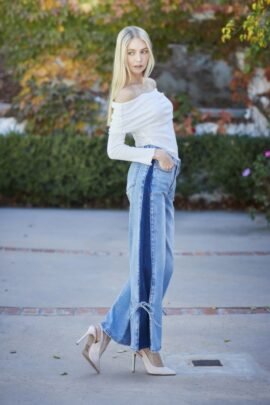 High Rise Contrast Wide Leg With Ribbon Tie High Rise Contrast Wide Leg With Ribbon Tie