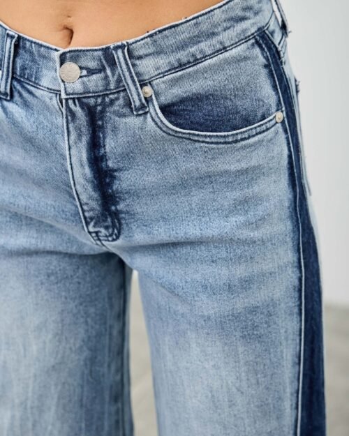 high rise contrast wide leg with ribbon tie