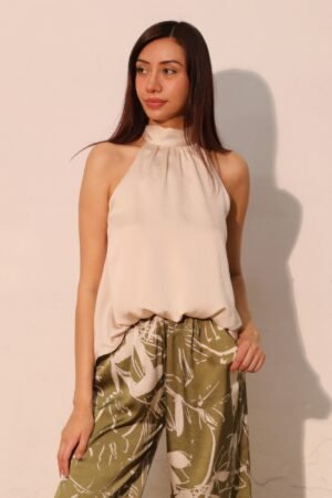 Hammered Satin Halter Bubble Top Hammered Satin Halter Bubble Top