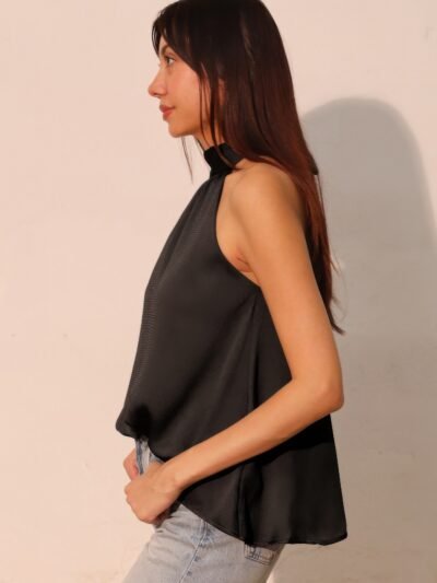 Hammered Satin Halter Bubble Top Hammered Satin Halter Bubble Top