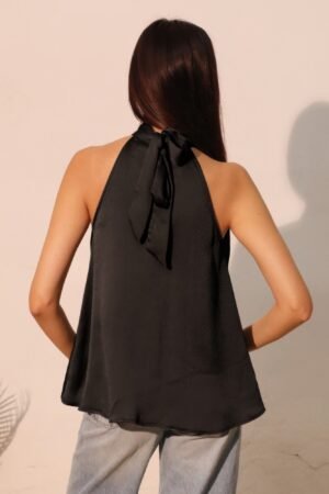 Hammered Satin Halter Bubble Top Hammered Satin Halter Bubble Top
