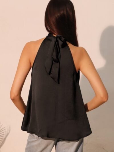 Hammered Satin Halter Bubble Top Hammered Satin Halter Bubble Top