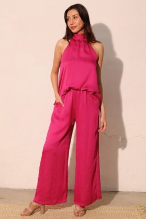 Hammered Satin Halter Bubble Top Hammered Satin Halter Bubble Top