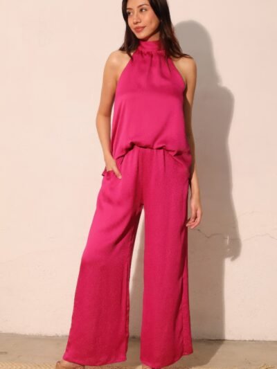 Hammered Satin Halter Bubble Top Hammered Satin Halter Bubble Top