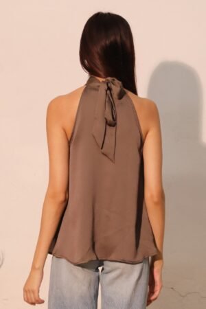 Hammered Satin Halter Bubble Top Hammered Satin Halter Bubble Top
