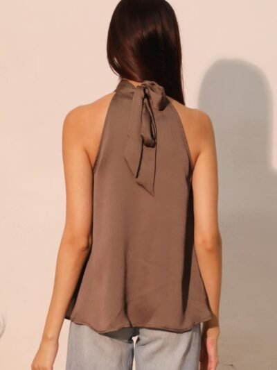 Hammered Satin Halter Bubble Top Hammered Satin Halter Bubble Top