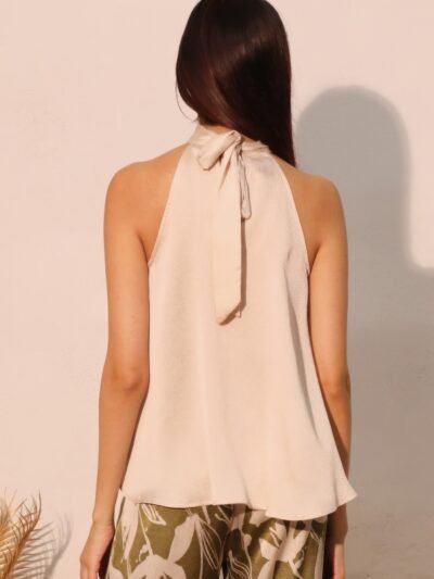 Hammered Satin Halter Bubble Top Hammered Satin Halter Bubble Top