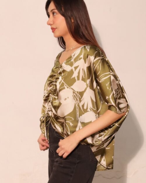 dreaming lily satin drawstring dolman top