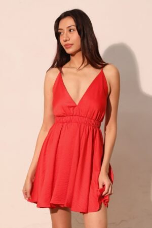 Washed Satin Crepe Cami Skater Dress Washed Satin Crepe Cami Skater Dress