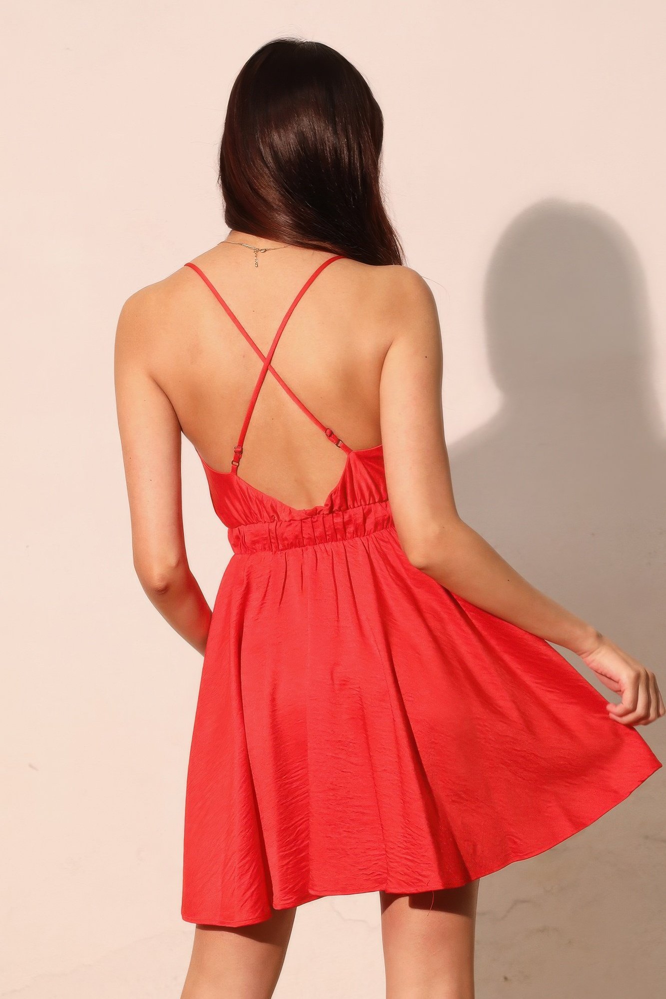 washed satin crepe cami skater dress - image 6