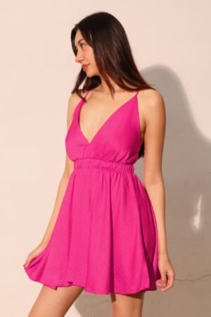 Washed Satin Crepe Cami Skater Dress Washed Satin Crepe Cami Skater Dress
