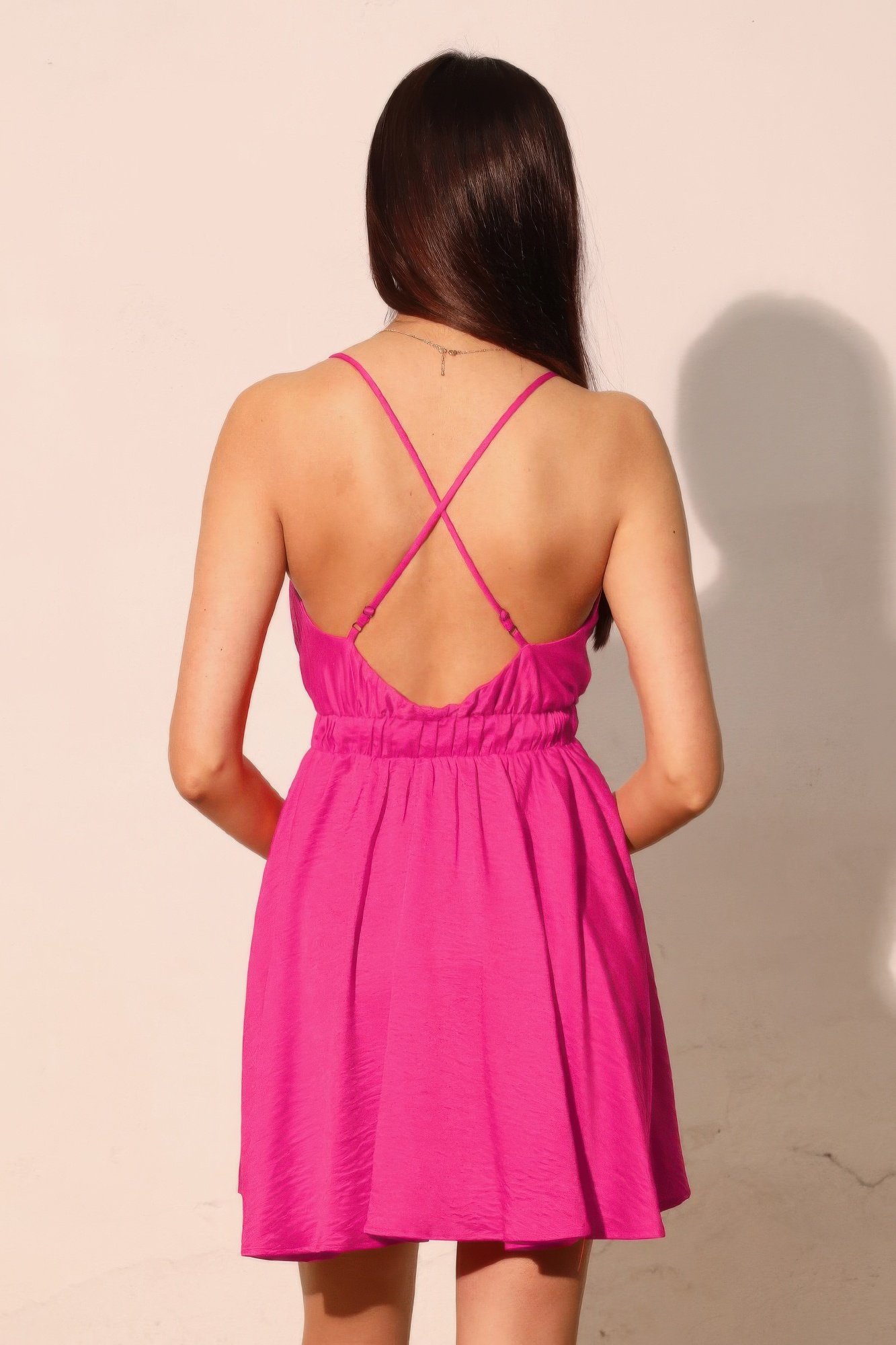 washed satin crepe cami skater dress - image 9
