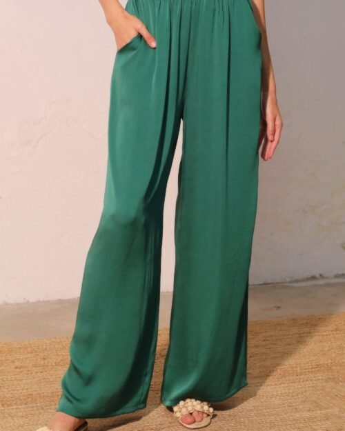 Washed Poly Silk Pocket Pants