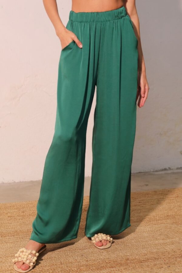 Washed Poly Silk Pocket Pants