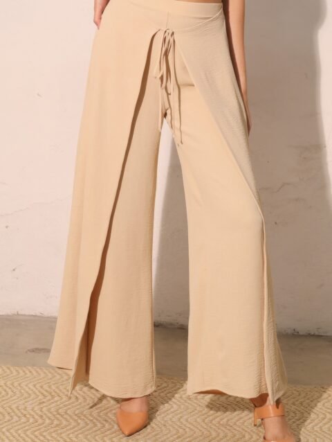 Matte Crepe Overlap Pants