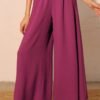 Matte Crepe Wide Leg Swing Pants