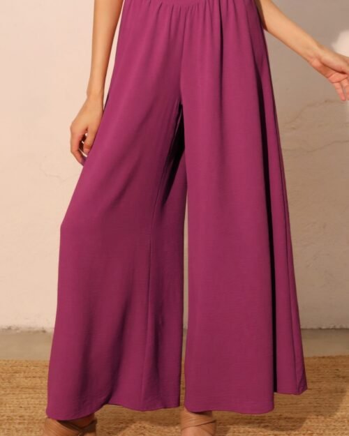 Matte Crepe Wide Leg Swing Pants
