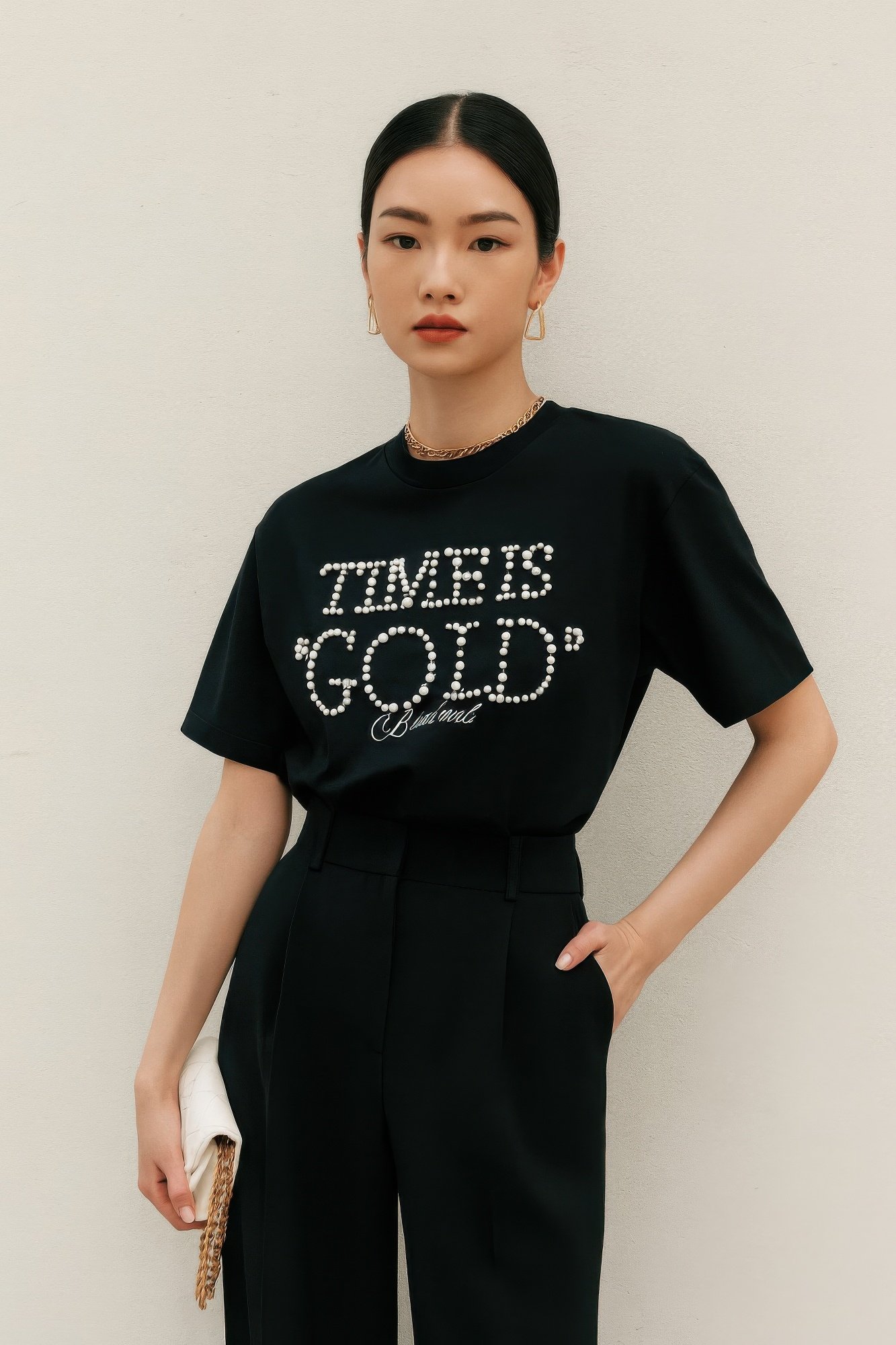 time is gold in pearls top - image 2