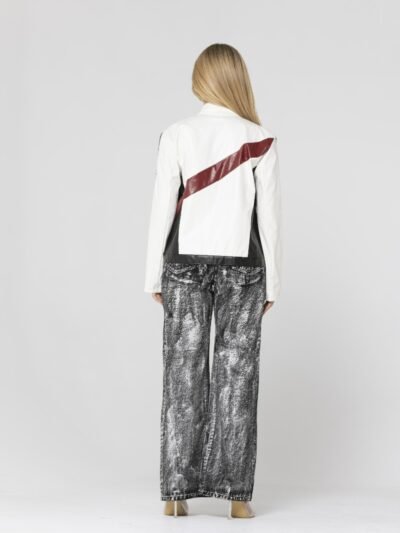 Color Block Pu Leather Jacket Color Block Pu Leather Jacket