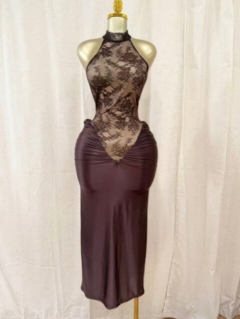 Crimson Lace Hourglass Dress