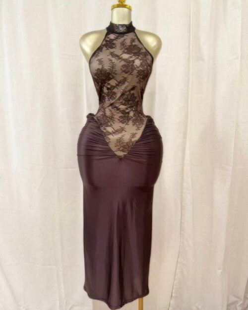 crimson lace hourglass dress