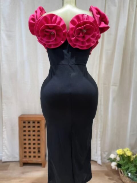Midnight Magnolia Rosette Gown