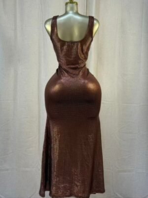 Cocoa Moonlight Shimmer Midi Dress Cocoa Moonlight Shimmer Midi Dress