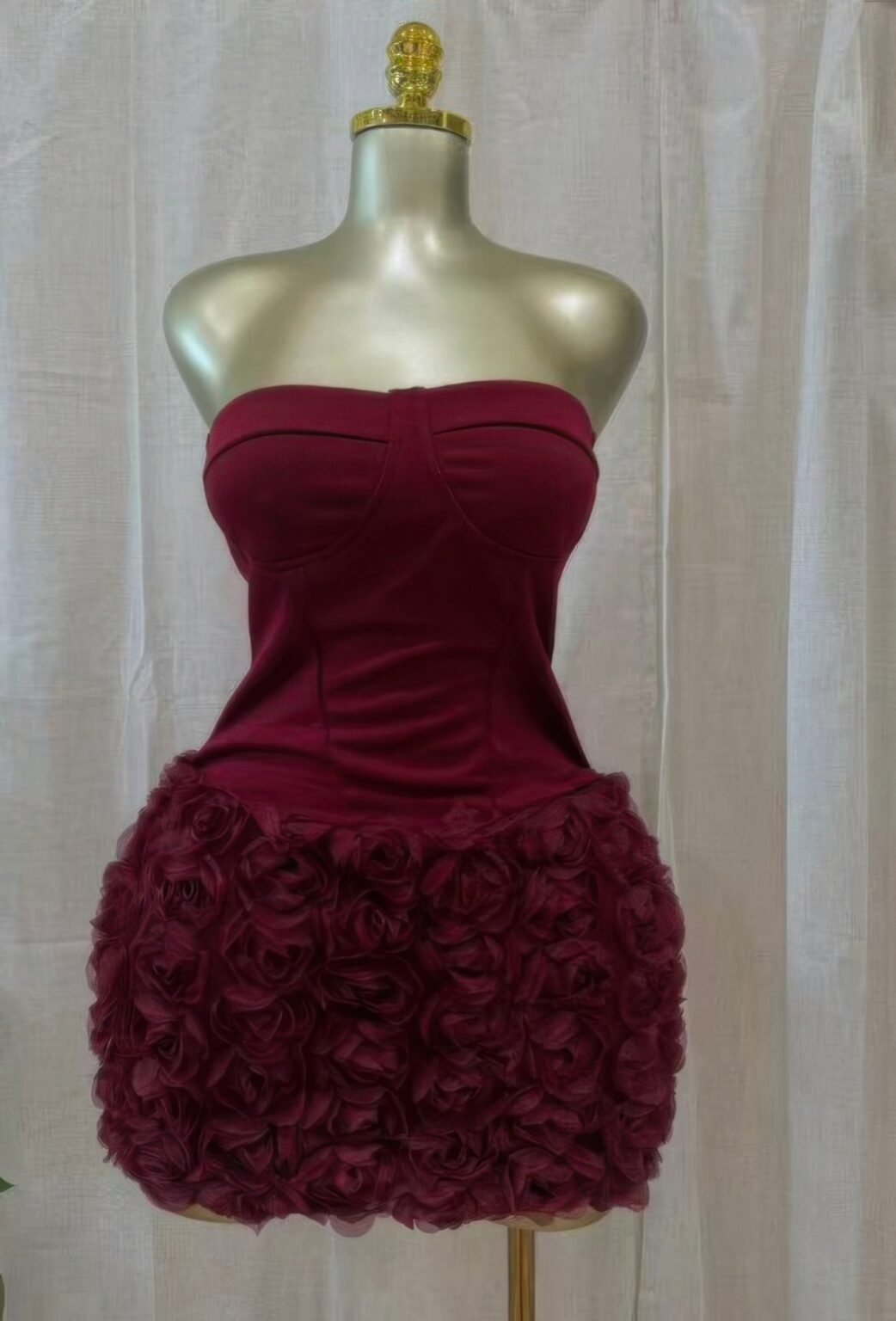 crimson rose garden mini dress