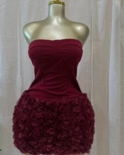 Crimson Rose Garden Mini Dress