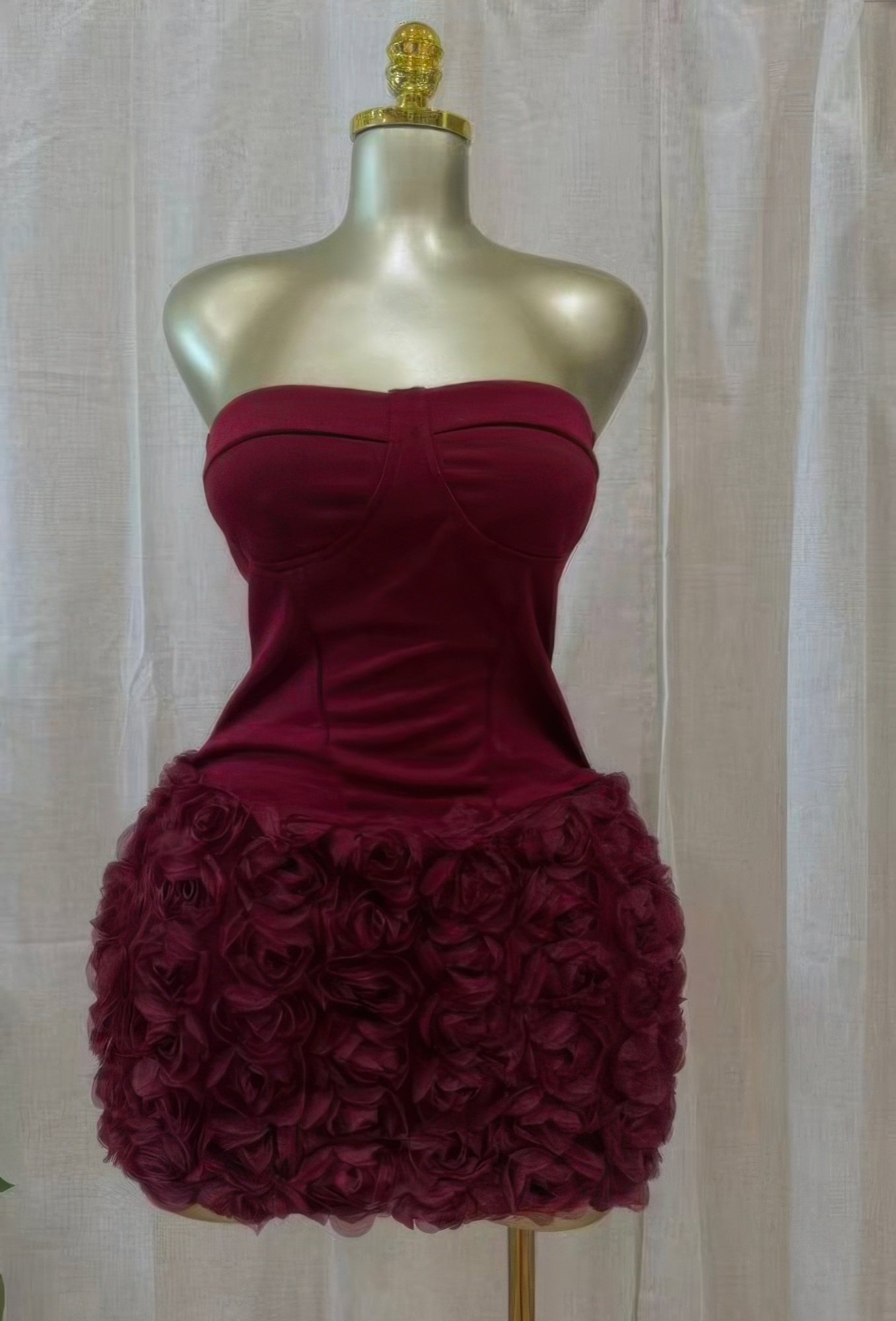 crimson rose garden mini dress