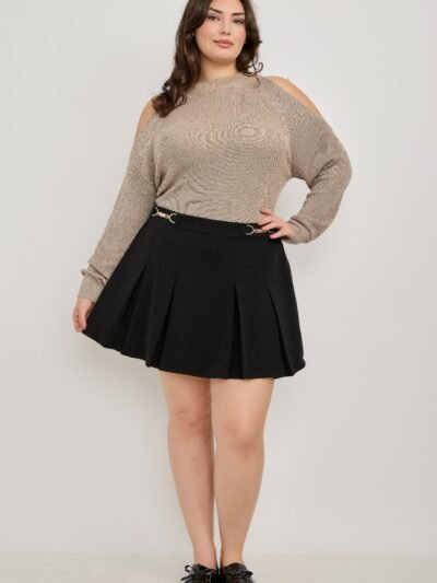 Plus Size Cold-Shoulder Knit Sweater