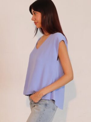 Matte Crepe Low Back Loose Top