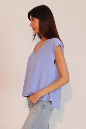 Matte Crepe Low Back Loose Top Matte Crepe Low Back Loose Top