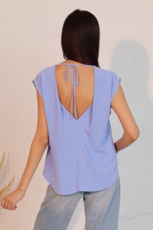 Matte Crepe Low Back Loose Top Matte Crepe Low Back Loose Top