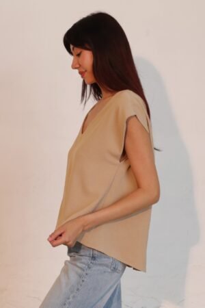 Matte Crepe Low Back Loose Top Matte Crepe Low Back Loose Top
