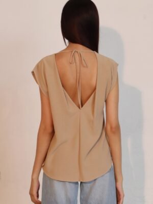 Matte Crepe Low Back Loose Top