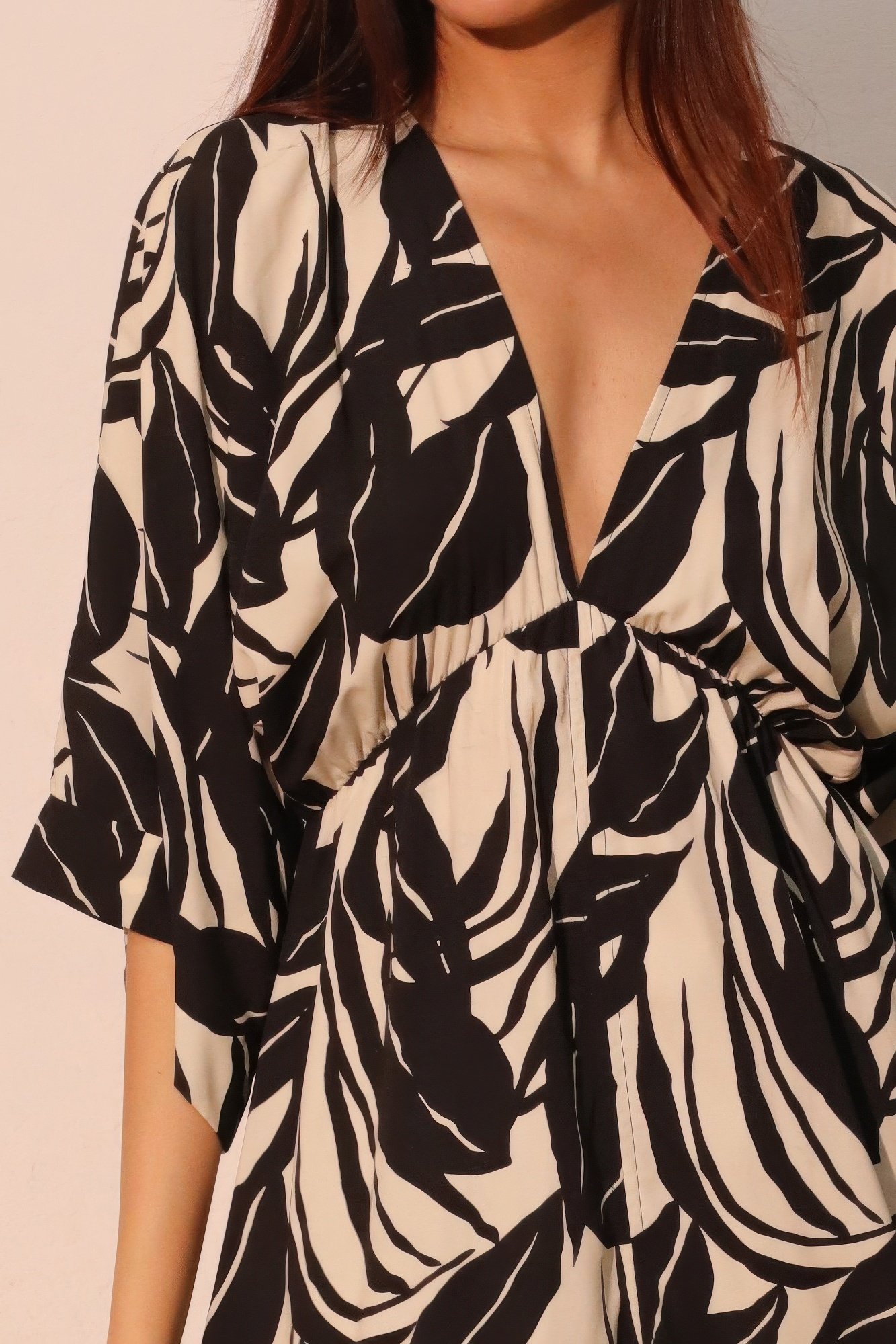 lucca leaf kimono maxi dress - image 3