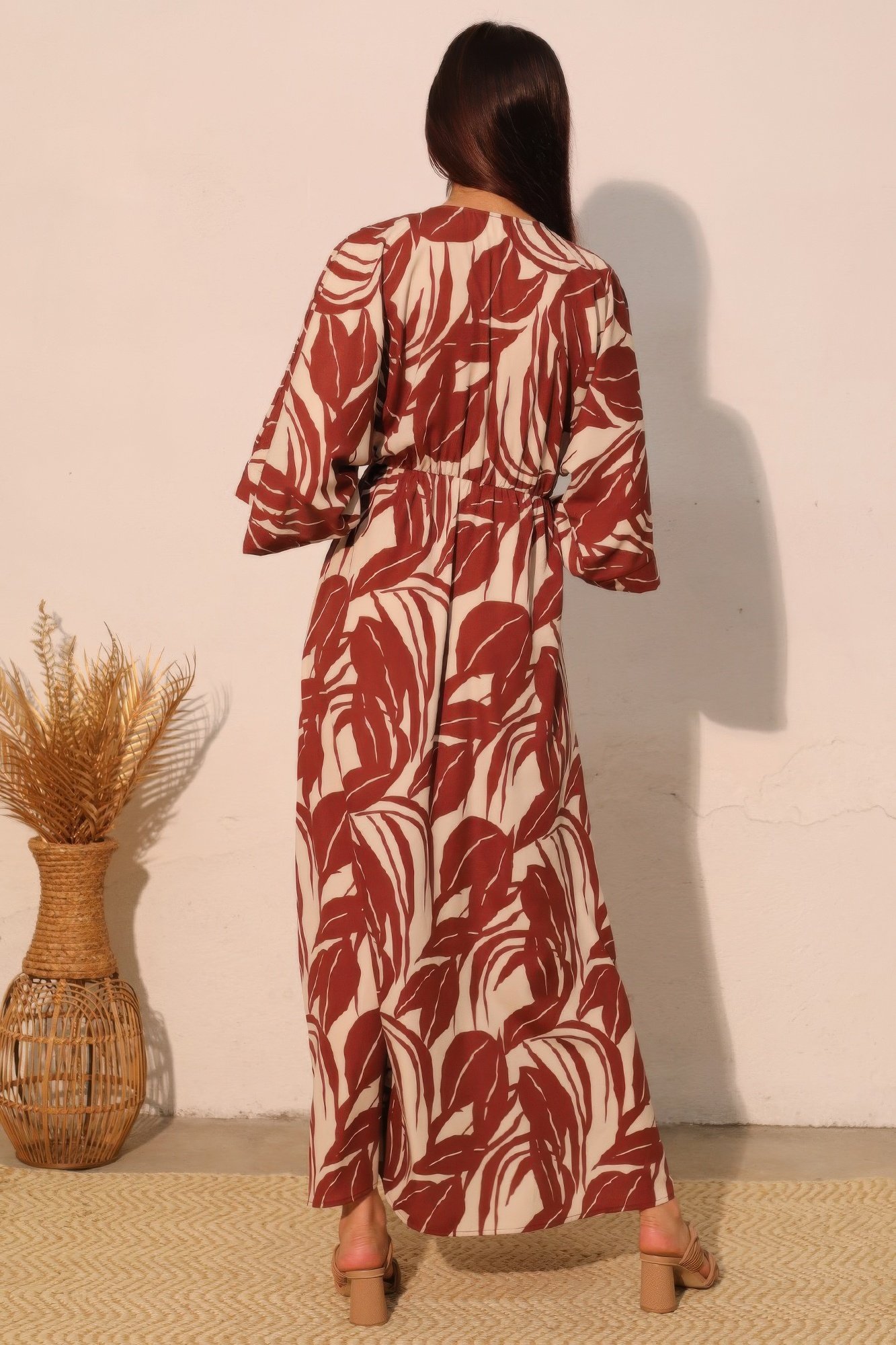 lucca leaf kimono maxi dress - image 9