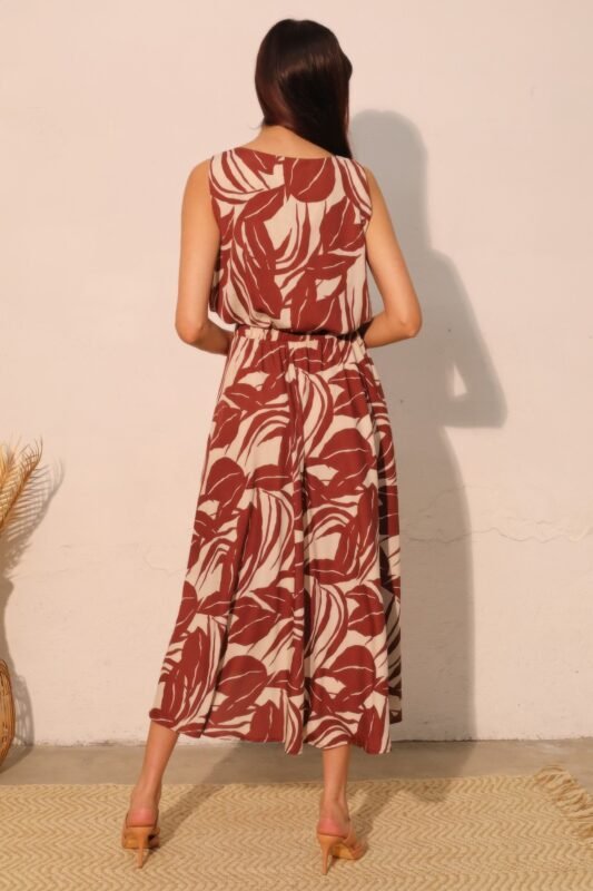 Lucca Leaf Midi Swing Skirt