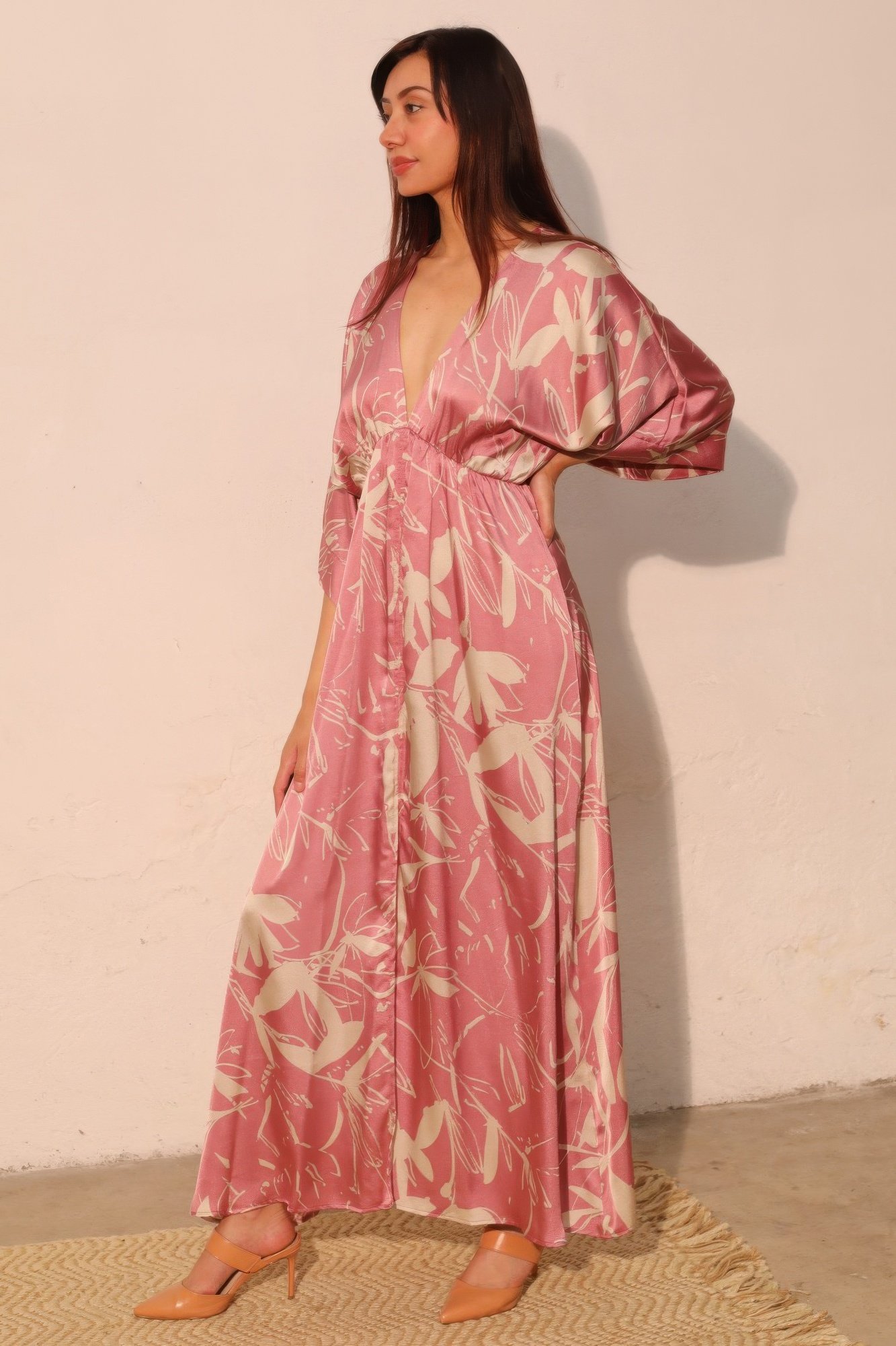 dreaming lily satin kimono maxi dress - image 3