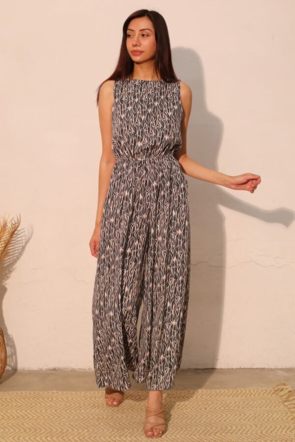 Night Meadow Sleeveless Bubble Jumpsuit