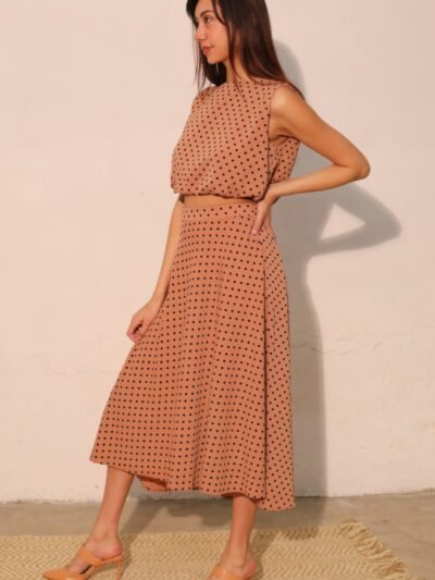 Flocked Polka Dot Bubble Crop Top Flocked Polka Dot Bubble Crop Top