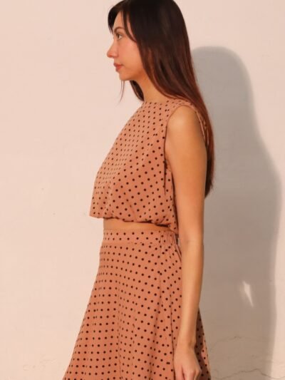 Flocked Polka Dot Bubble Crop Top Flocked Polka Dot Bubble Crop Top