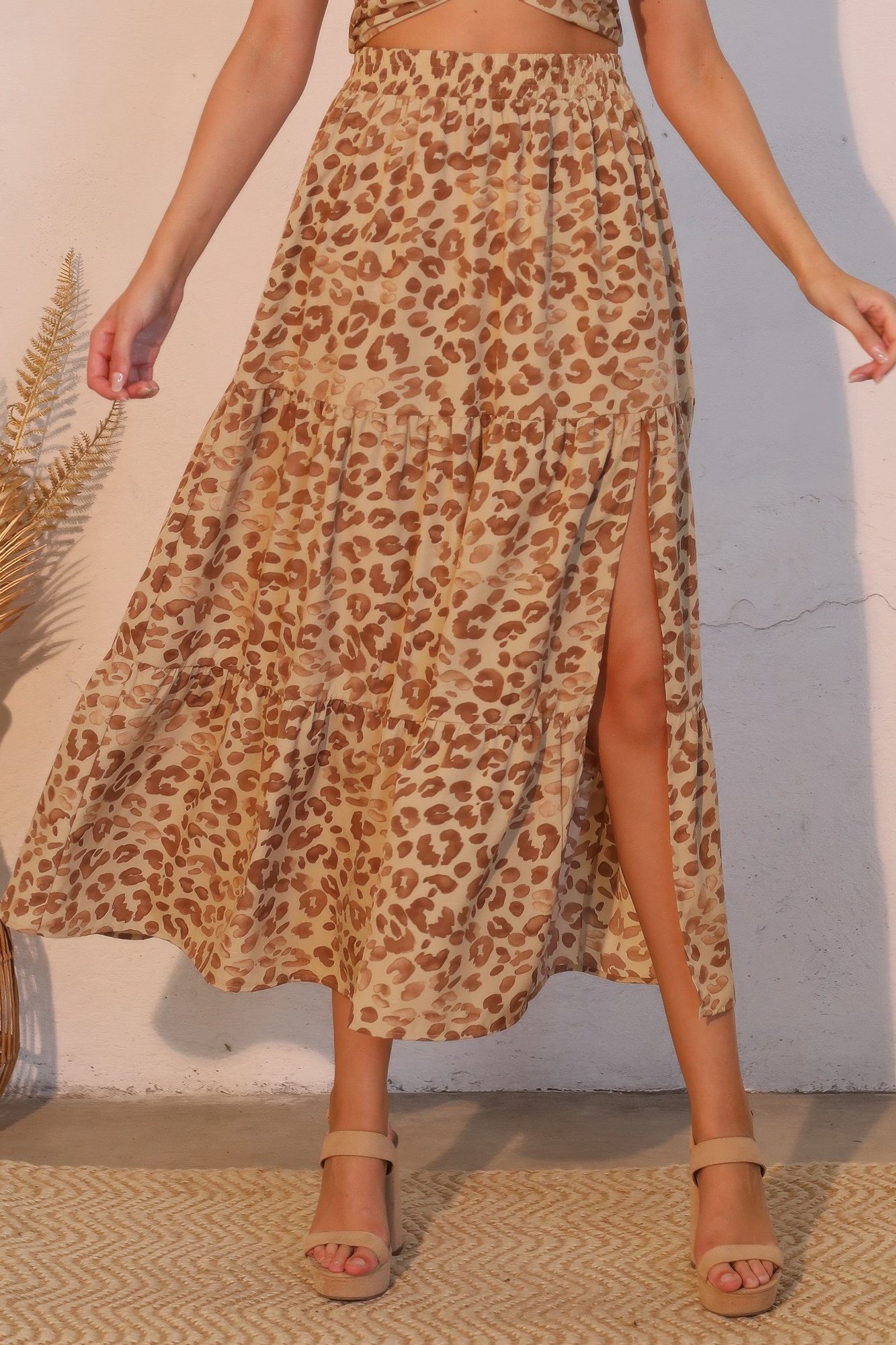 wild babe tiered maxi skirt