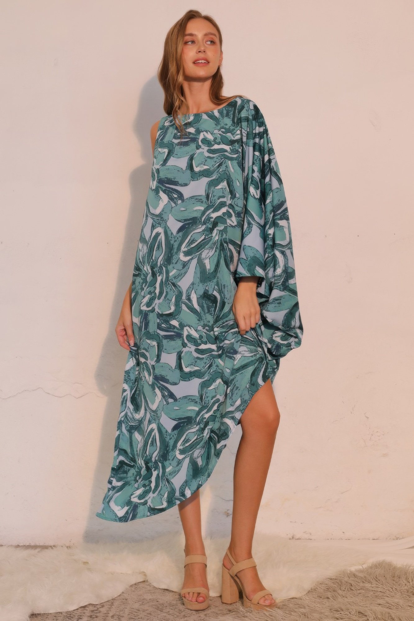 chasing petals one sleeve dress - image 5