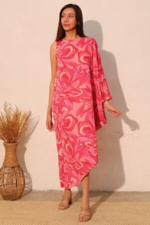 Chasing Petals One Sleeve Dress