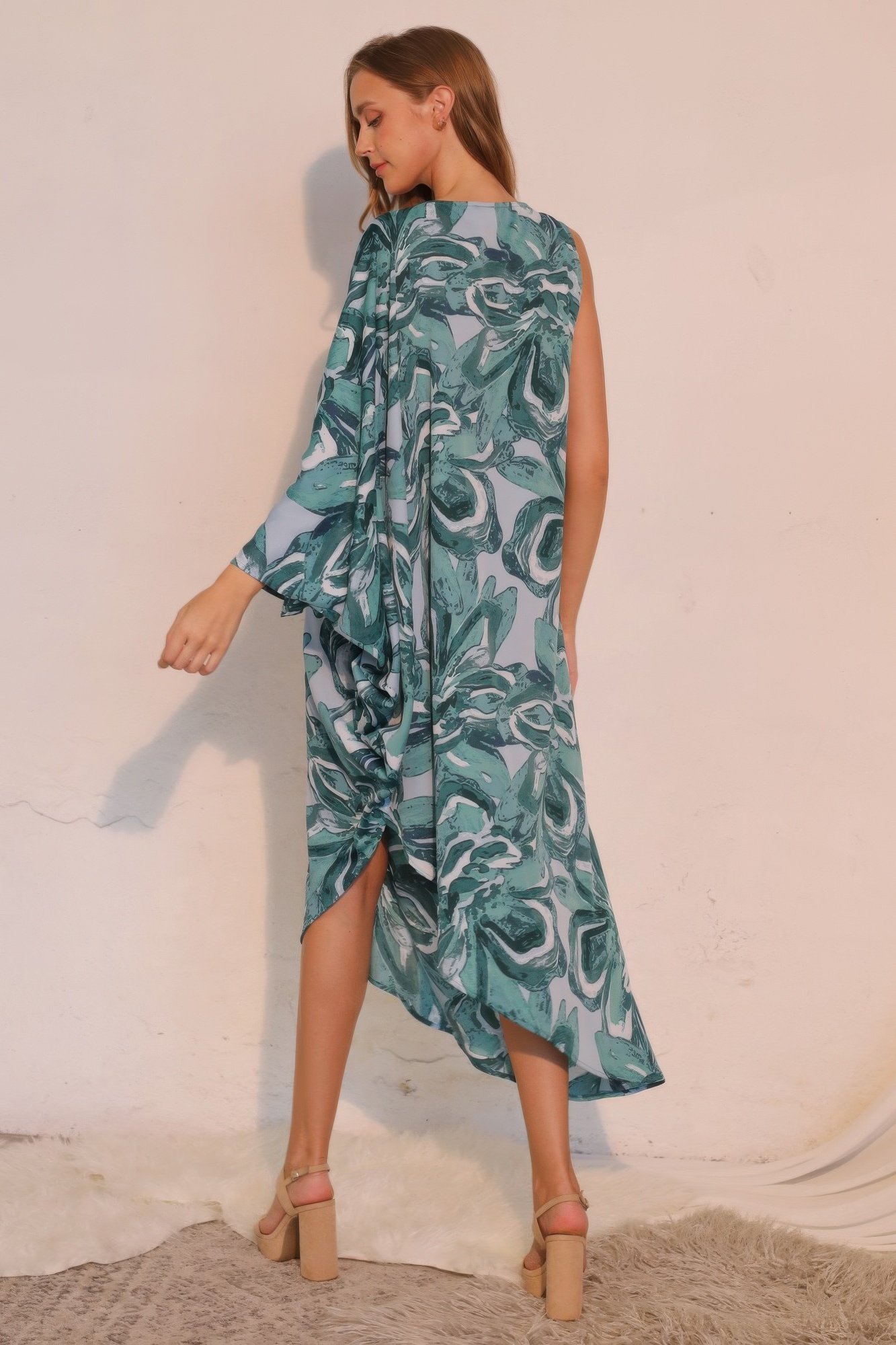 chasing petals one sleeve dress - image 9