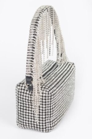Oversized Rhinestone Fringe Strap Clutch Oversized Rhinestone Fringe Strap Clutch
