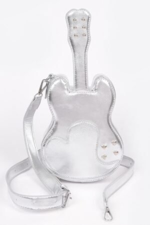 Metallic Faux Leather Guitar Novelty Bag
