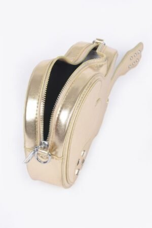 Metallic Faux Leather Guitar Novelty Bag Metallic Faux Leather Guitar Novelty Bag